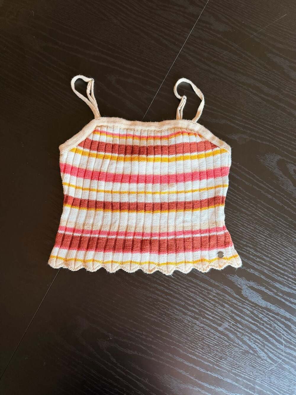 Roxy Striped Ribbed Knit Camisole Tank Top